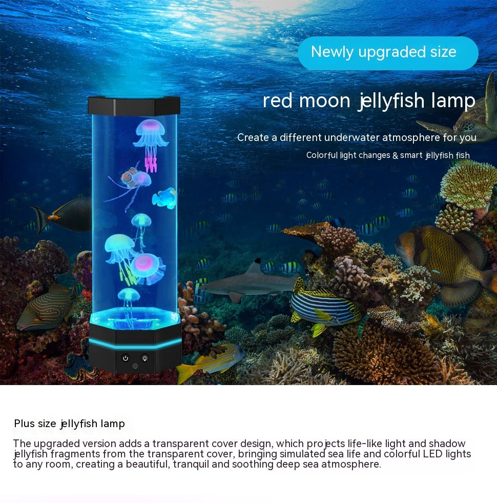 Jellyfish Lava Lamp 17 Colors Changing 15inch Jellyfish Lamp With Remote Control USB Plug-in Bubble Fish Lamp Kids Night Light Creative Projector Lamp Home Decor