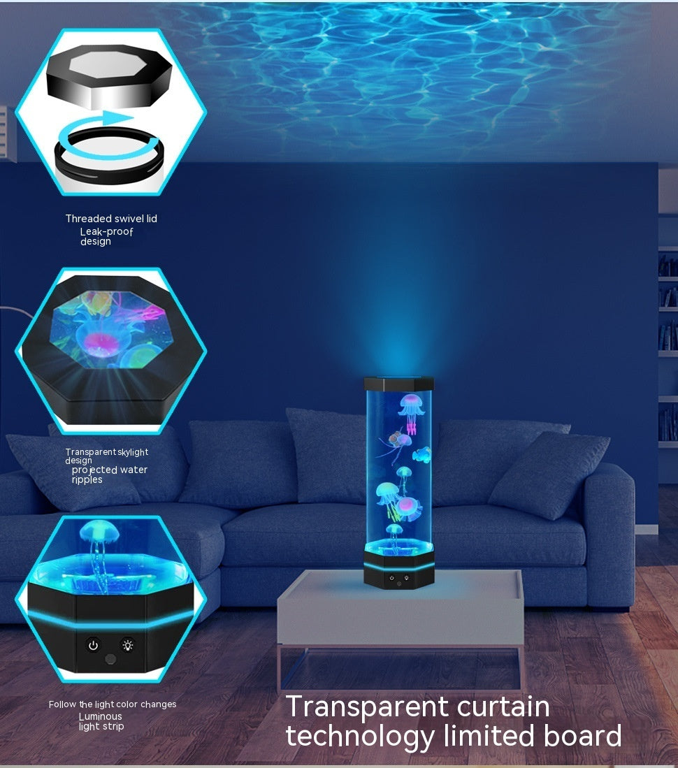 Jellyfish Lava Lamp 17 Colors Changing 15inch Jellyfish Lamp With Remote Control USB Plug-in Bubble Fish Lamp Kids Night Light Creative Projector Lamp Home Decor