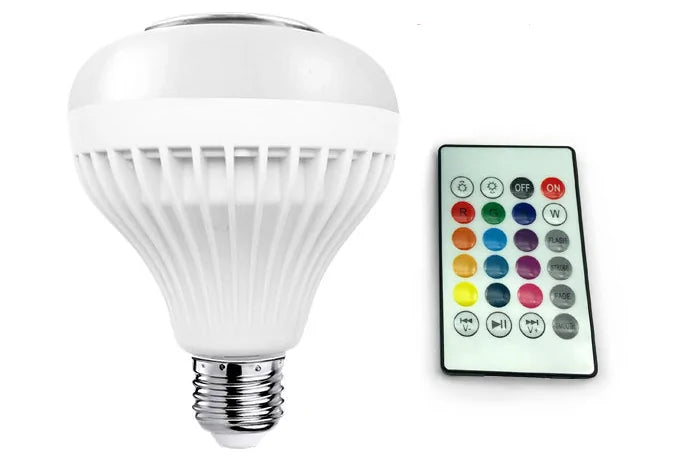 Wireless Bluetooth RGB LED Bulb Speaker with Remote Control