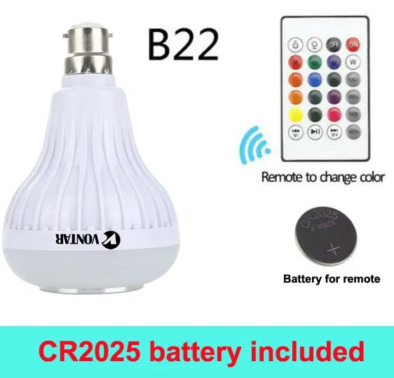 Wireless Bluetooth RGB LED Bulb Speaker with Remote Control