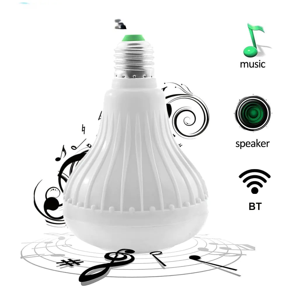 Wireless Bluetooth RGB LED Bulb Speaker with Remote Control