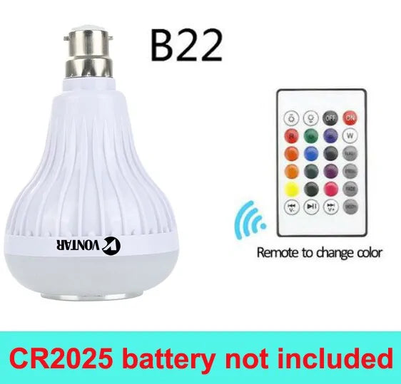 Wireless Bluetooth RGB LED Bulb Speaker with Remote Control