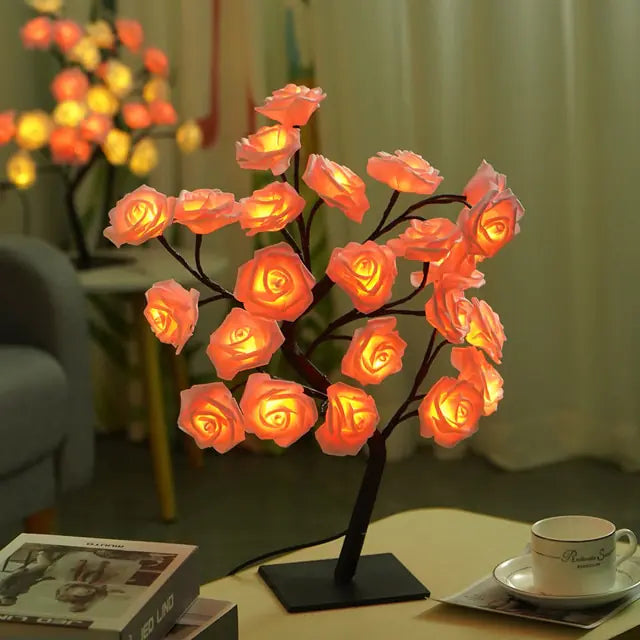 Table Lamp Rose Flower Tree